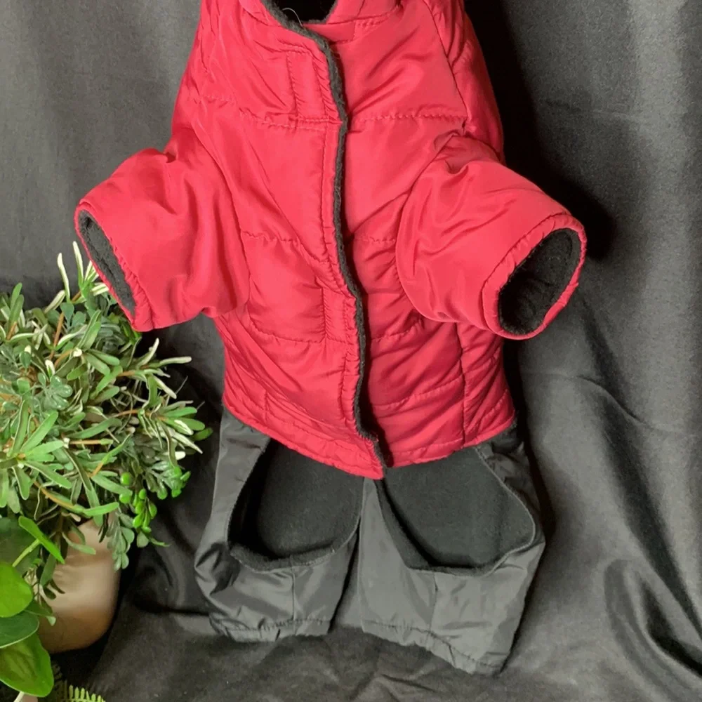 Companion Road Reflective Magenta / burgundy Doggie Snow Suit Size medium